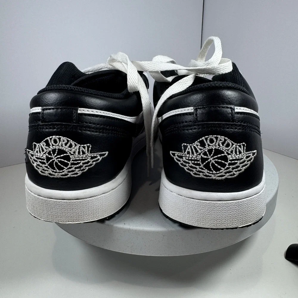 Nike Air Jordan 1 Low White Black Leather Sneakers‎ Men's Size 9